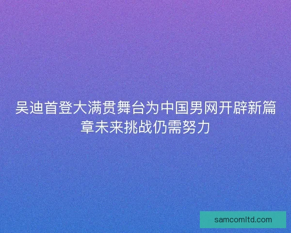 吴迪首登大满贯舞台为中国男网开辟新篇章未来挑战仍需努力