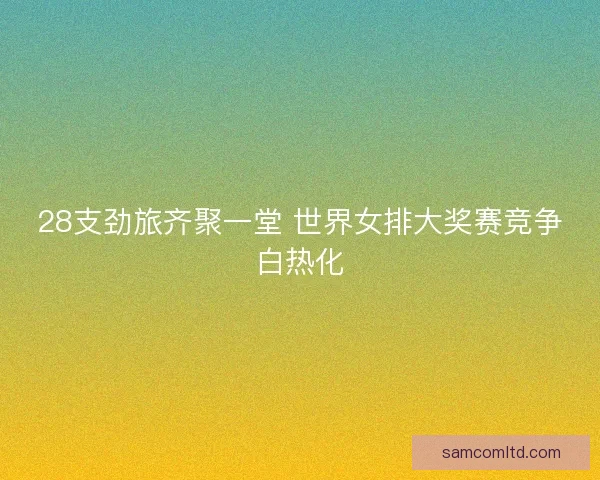 28支劲旅齐聚一堂 世界女排大奖赛竞争白热化